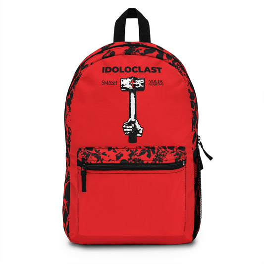 Idoloclast Idol-Smasher | Jesus NIKA Fist w/ Sledgehammer on Red Background | Smash Your Passions | Orthodox Christian Backpack
