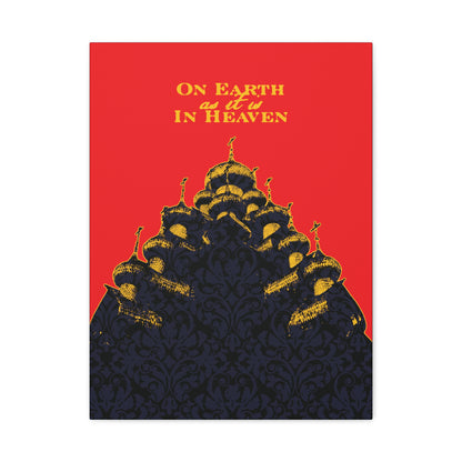The Church: On Earth As It Is In Heaven | Lord's Prayer | Ancient Russian Wooden Church Design | Orthodox Christian Canvas Art