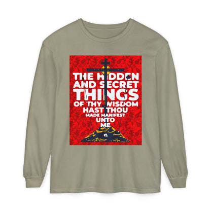 The Hidden and Secret Things of Thy Wisdom (Psalm 50/51) | Golgotha Cross | Skull of Adam | Orthodox Christian Long Sleeve Shirt