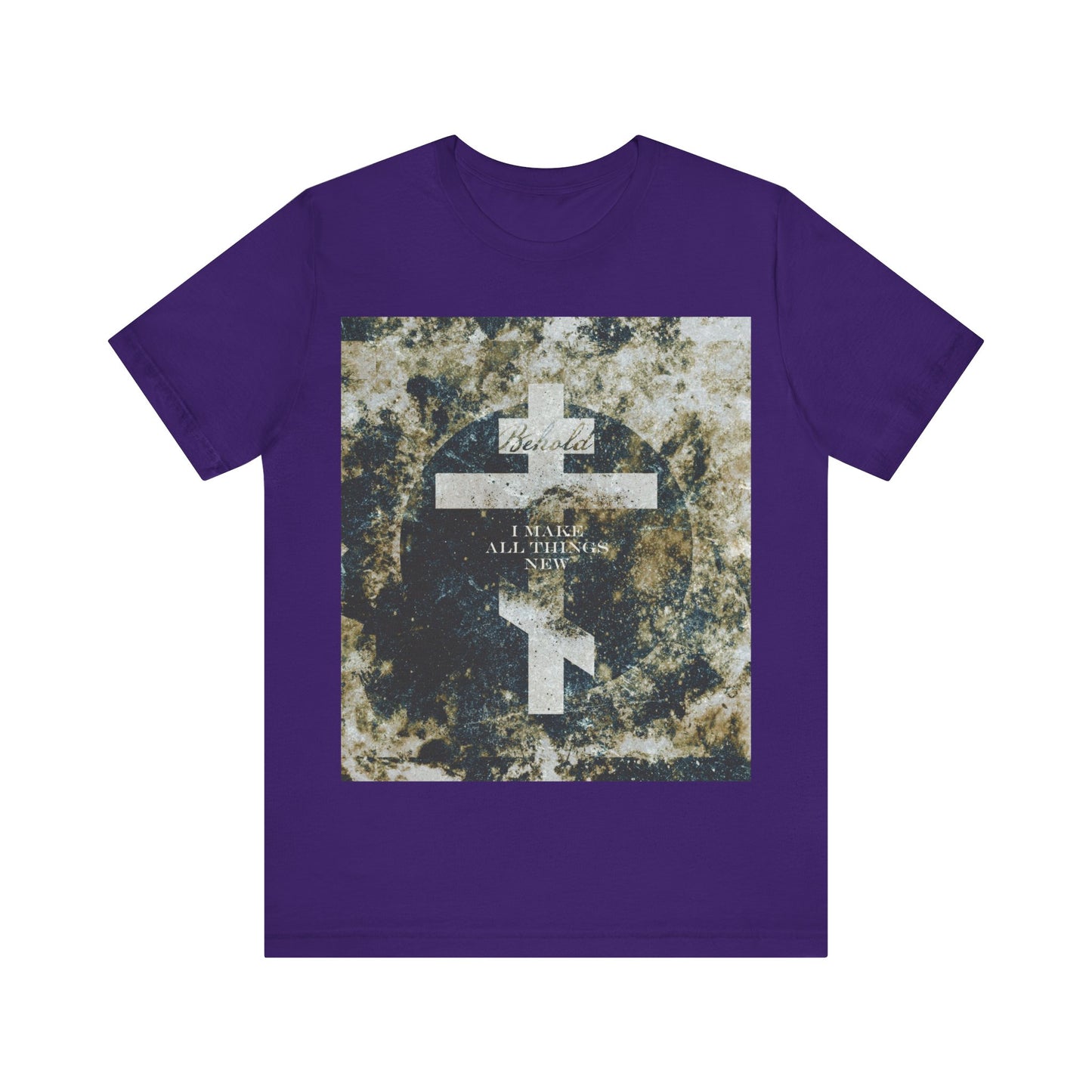 Behold, I Make All Things New | Revelation 21:5 | Cosmic Textured Orthodox Cross | Parousia | Orthodox Christian T-Shirt