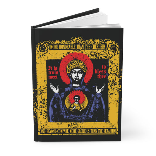 It is Truly Meet To Bless Thee Iconographic | Axion Estin Hymn to the Mother of God Theotokos | Orthodox Christian Hardcover Journal