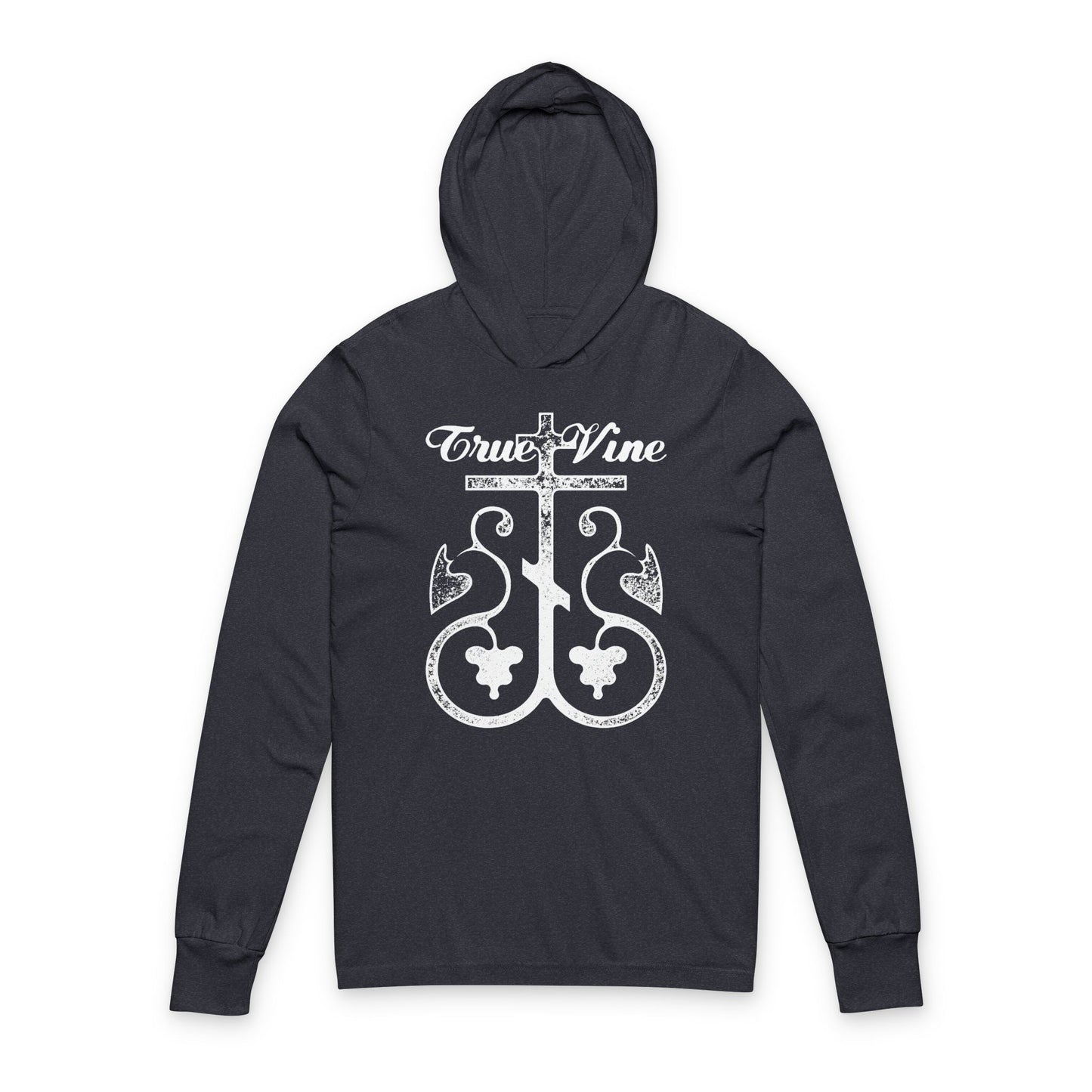 I Am the True Vine (John 15, Ezekiel 15) | Orthodox Cross with Grape Vine | Photocopy Effect | Orthodox Hooded Shirt
