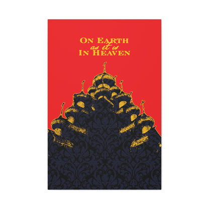 The Church: On Earth As It Is In Heaven | Lord's Prayer | Ancient Russian Wooden Church Design | Orthodox Christian Canvas Art