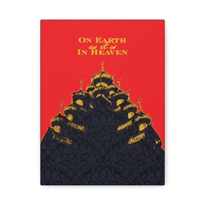 The Church: On Earth As It Is In Heaven | Lord's Prayer | Ancient Russian Wooden Church Design | Orthodox Christian Canvas Art