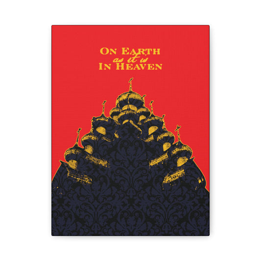 The Church: On Earth As It Is In Heaven | Lord's Prayer | Ancient Russian Wooden Church Design | Orthodox Christian Canvas Art