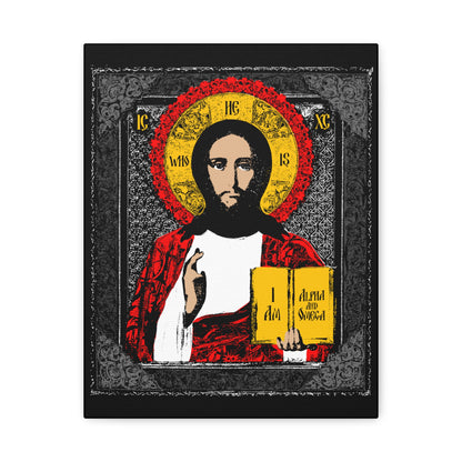 Christ Pantocrator IconoGraphic No. 1 (Alpha and Omega) | Orthodox Christian Canvas Art