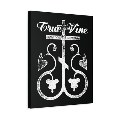 I Am the True Vine (John 15, Ezekiel 15) | Orthodox Cross with Grape Vine | Photocopy Effect | Orthodox Christian Canvas Wall Art