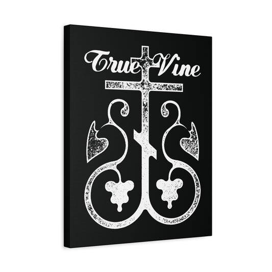 I Am the True Vine (John 15, Ezekiel 15) | Orthodox Cross with Grape Vine | Photocopy Effect | Orthodox Christian Canvas Wall Art
