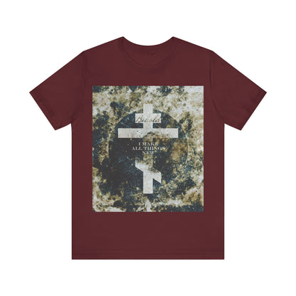 Behold, I Make All Things New | Revelation 21:5 | Cosmic Textured Orthodox Cross | Parousia | Orthodox Christian T-Shirt
