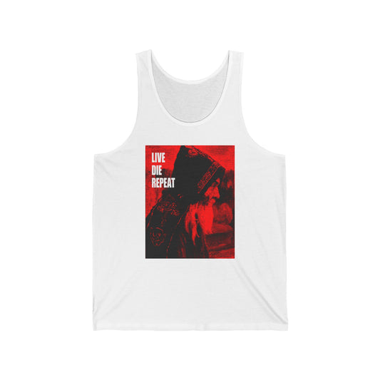 Live Die Repeat (Featuring "Monk" Artwork by Mikhail Nesterov) No. 1 | Orthodox Christian Jersey Tank Top / Sleeveless Shirt
