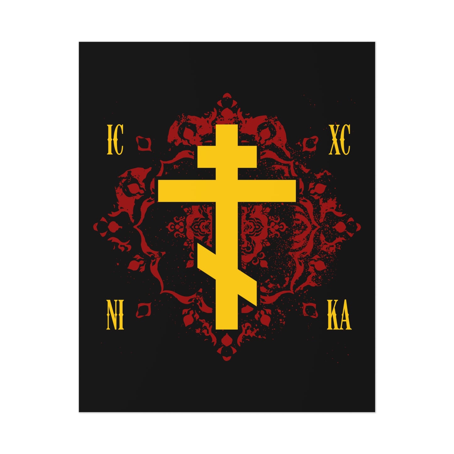 Art Cross: Ætheric Rose Window Cross Design No. 17 | Orthodox Christian Art Poster