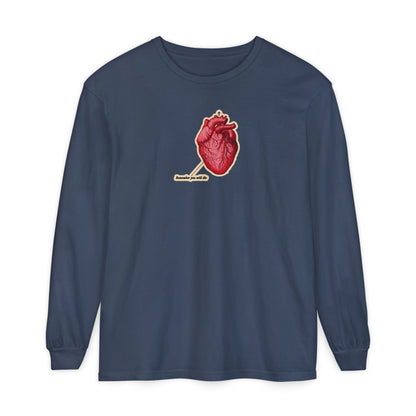 Remember You Will Die Retro Medical Textbook Heart Design | Orthodox Christian Long Sleeve Shirt