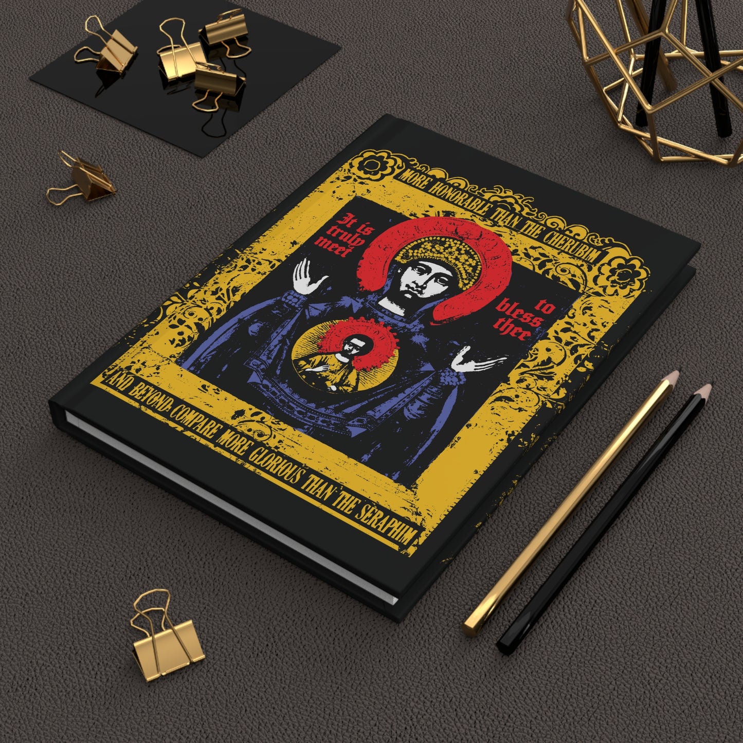 It is Truly Meet To Bless Thee Iconographic | Axion Estin Hymn to the Mother of God Theotokos | Orthodox Christian Hardcover Journal