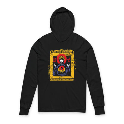 It is Truly Meet To Bless Thee Iconographic | Axion Estin Hymn to the Mother of God Theotokos | Orthodox Long Sleeve Hooded Shirt