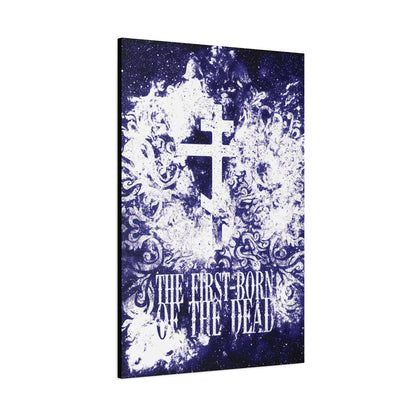 The First-Born of the Dead | Glowing White & Blue Textured Cosmic Orthodox Cross | Resurrection & Apocalypse | Christian Canvas Art