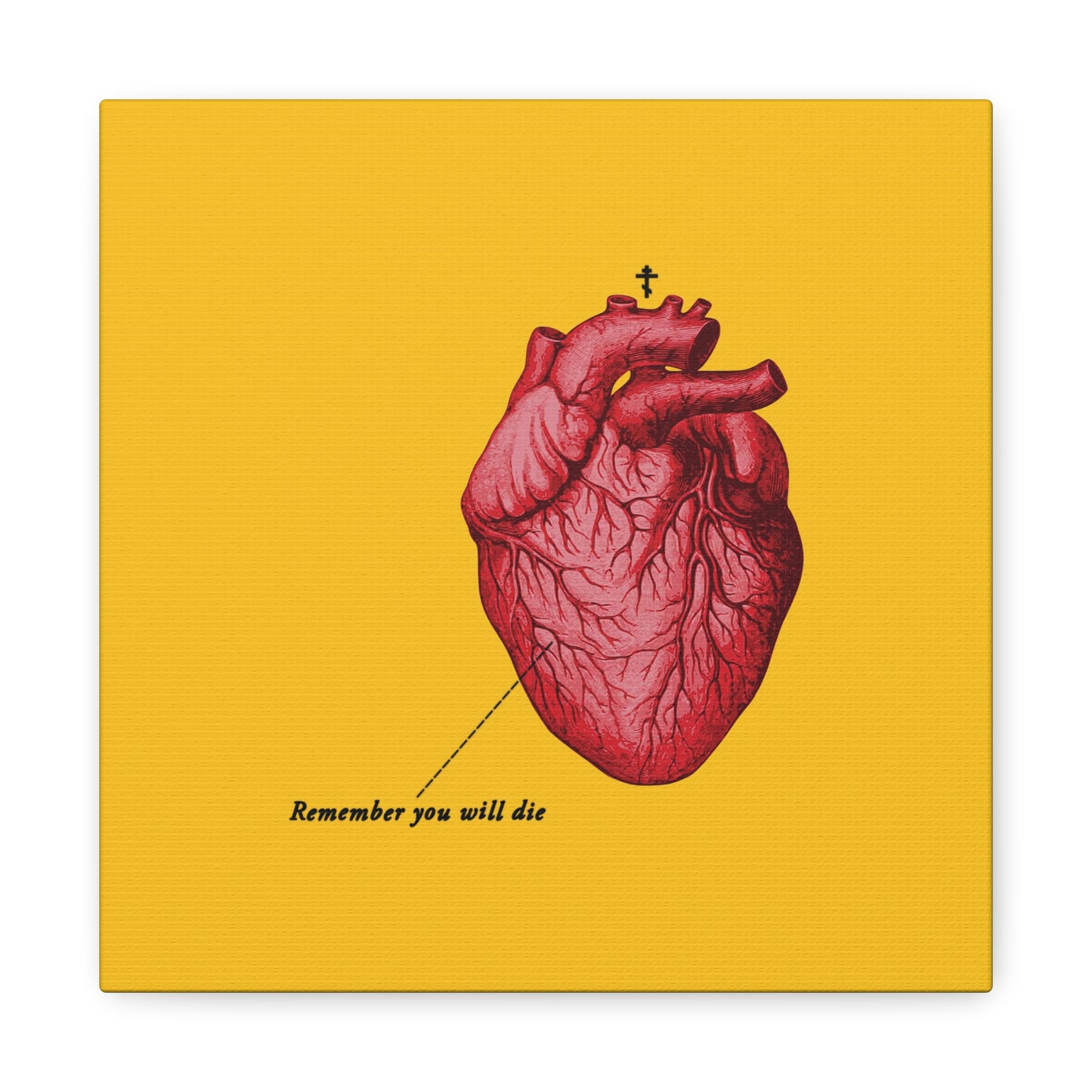 Remember You Will Die Retro Medical Textbook Heart Design | Orthodox Christian Canvas Art