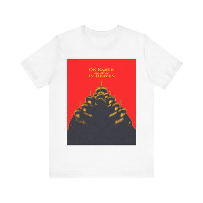 The Church: On Earth As It Is In Heaven | Lord's Prayer | Ancient Russian Wooden Church Design | Orthodox Christian Cotton T-Shirt