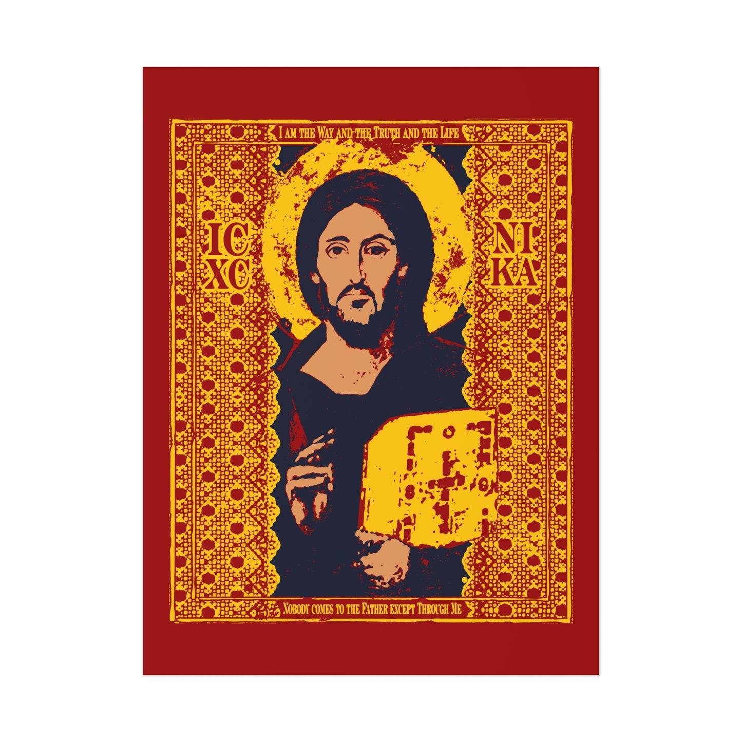 Jesus Christ Sinai Pantocrator IconoGraphic No. 1 | Orthodox Christian Art Poster