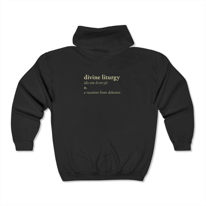 Divine Liturgy Definition No. 1 | Orthodox Zipper Hoodie (Back Design)