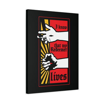 I Know That My Redeemer Lives (Job 19:25) | Comic Book Style Design | Resurrected Jesus Fist with Divine Power | Orthodox Christian Wall Art