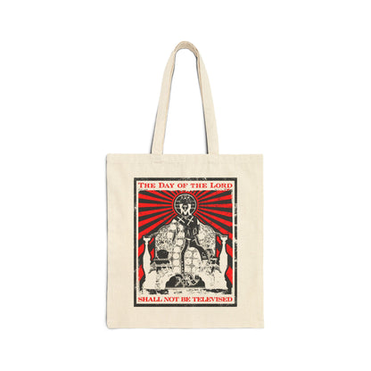 The Day of the Lord Shall Not Be Televised | Jesus Christ Enthroned Iconographic | Second Coming | Revelation | Orthodox Christian Canvas Tote Bag