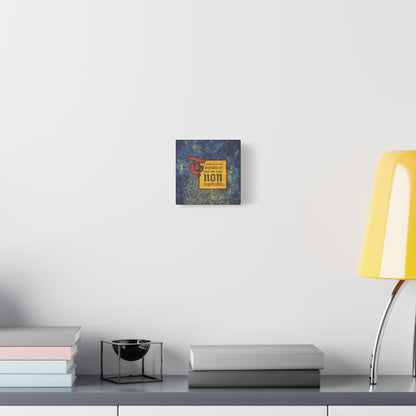 The Quality of Your Life Depends on What You Make Non-Negotiable" motivational Christian wall art hangs above a desk with books, a bowl, and a yellow lamp—bringing inspiration and elevating your space with uncompromising faith.
