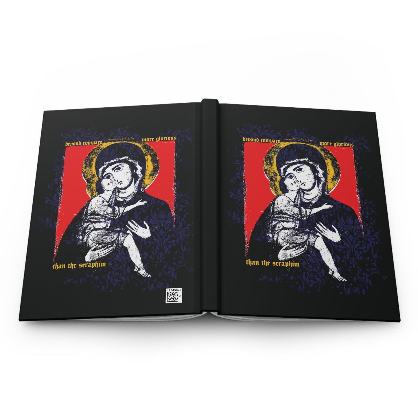 Beyond Compare More Glorious Than the Seraphim | Vladimir Theotokos Iconographic | Orthodox Christian Hardcover Journal