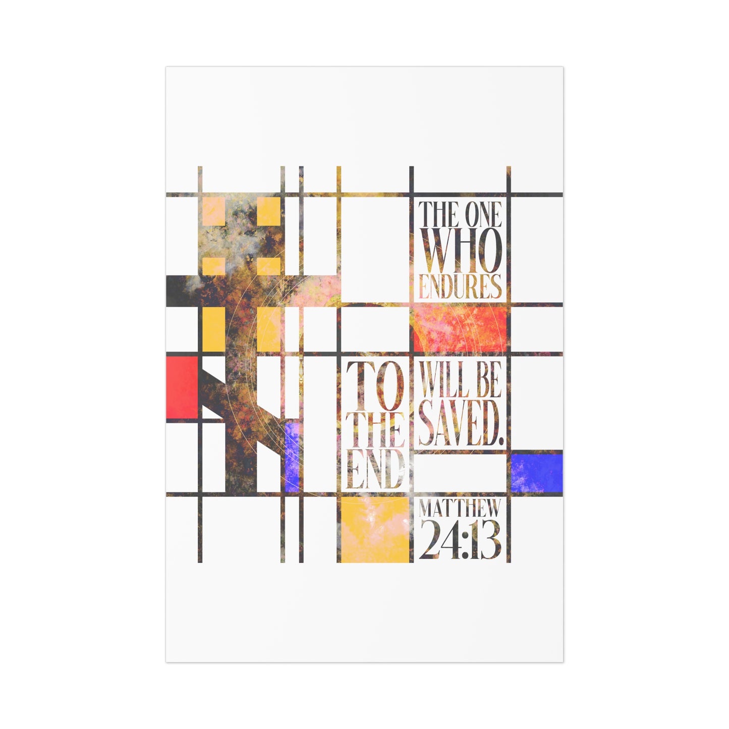 The One Who Endures - Mondrian Design No. 2 | Orthodox Christian Art Poster