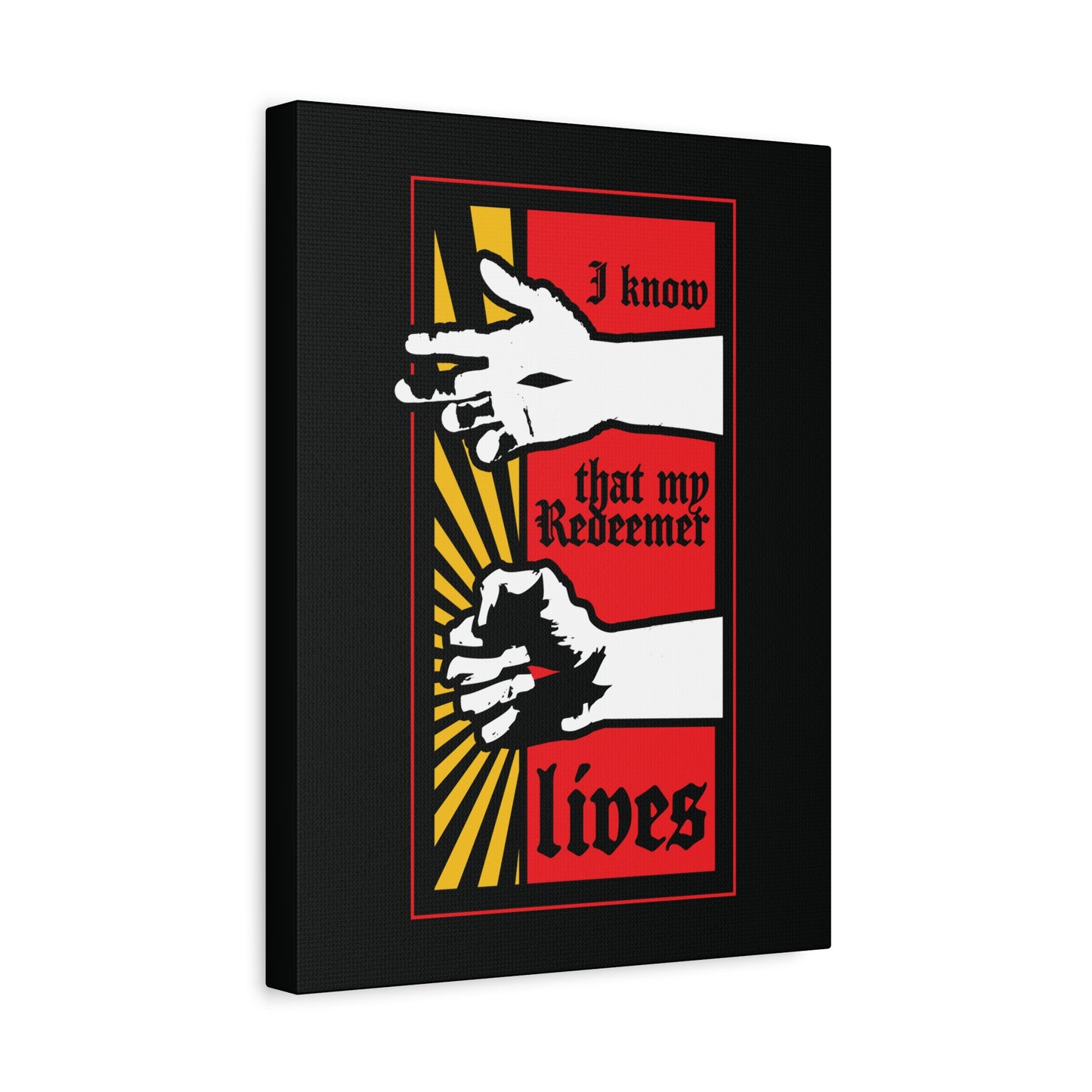 I Know That My Redeemer Lives (Job 19:25) | Comic Book Style Design | Resurrected Jesus Fist with Divine Power | Orthodox Christian Wall Art