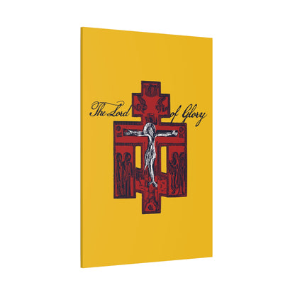 The Lord of Glory | Russian Golgotha Crucifix IconoGraphic (Gold BG) | 1 Corinthians 2:8 | Orthodox Christian Canvas Art