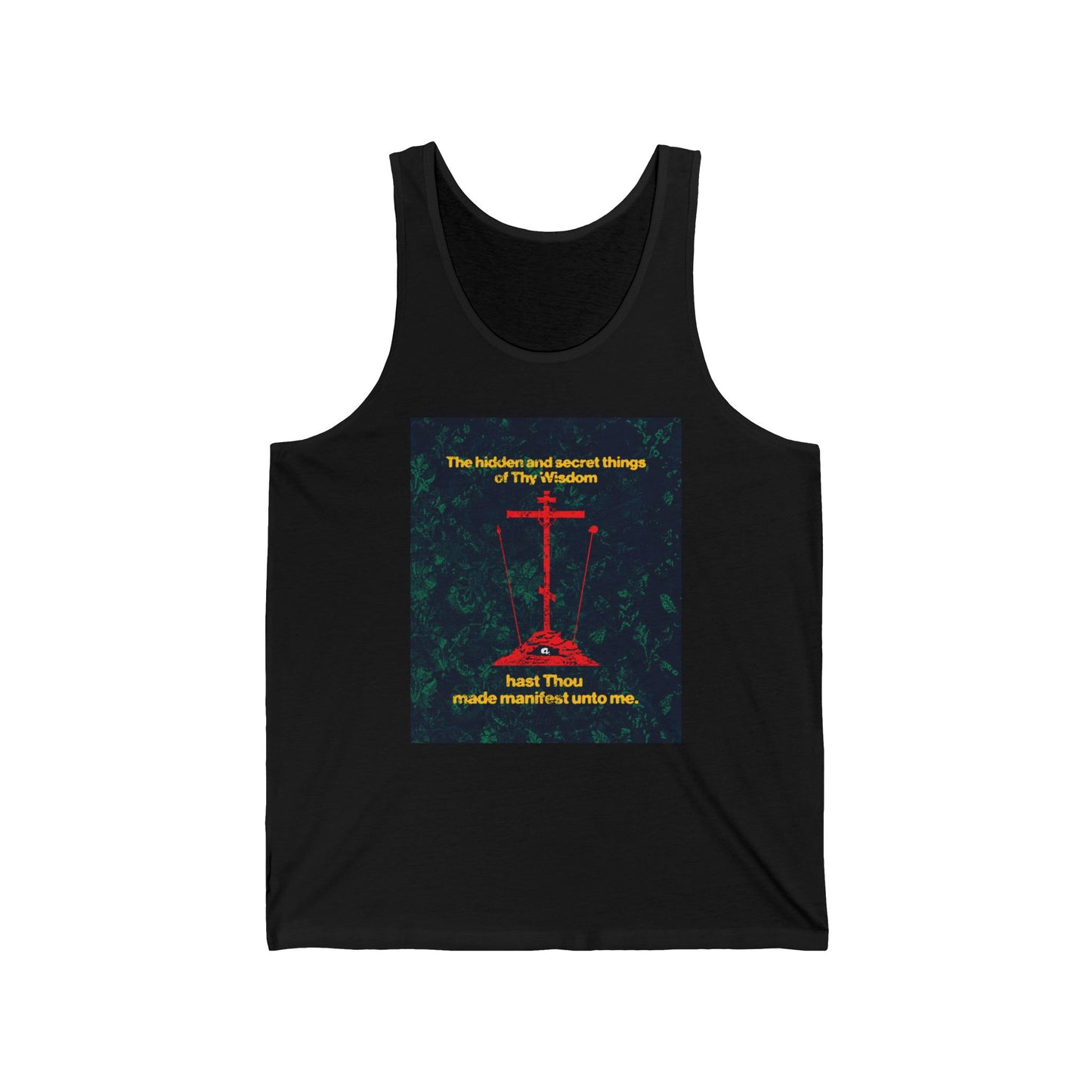 The Hidden and Secret Things of Thy Wisdom (Golgotha Cross) No. 1 | Orthodox Christian Jersey Tank Top / Sleeveless Shirt