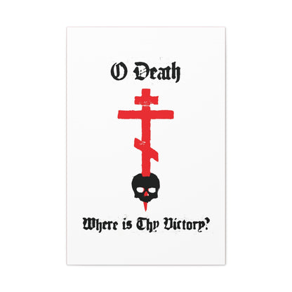 O Death Where is Thy Victory? 1 Cor 15:55 | Cross Stabbing Skull | Spraypaint Aesthetic | Orthodox Christian Canvas Art