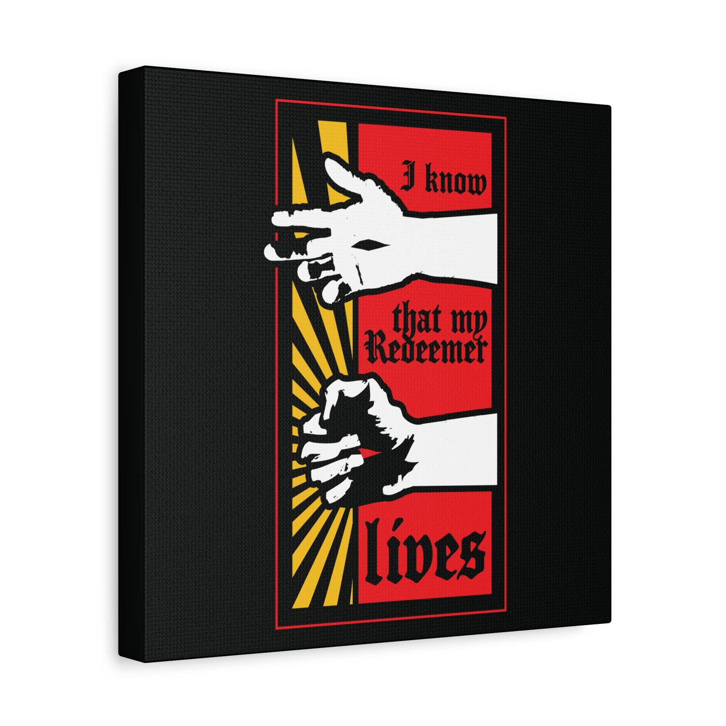 I Know That My Redeemer Lives (Job 19:25) | Comic Book Style Design | Resurrected Jesus Fist with Divine Power | Orthodox Christian Wall Art