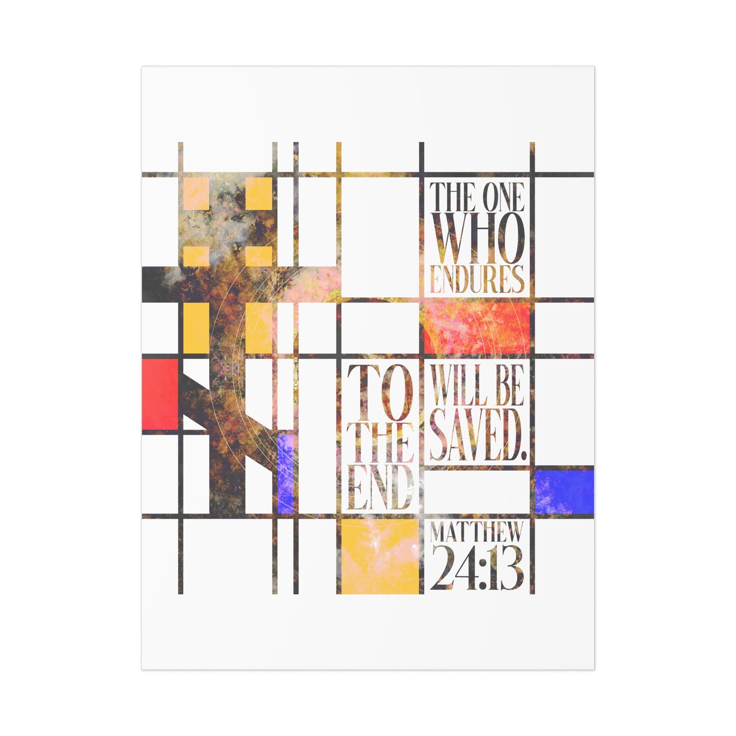 The One Who Endures - Mondrian Design No. 2 | Orthodox Christian Art Poster