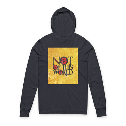 My Kingdom is Not of This World (John 18:36) | Bold Red, Yellow & Black Textured Design with Icon Motifs | Orthodox Long Sleeve Hooded Shirt