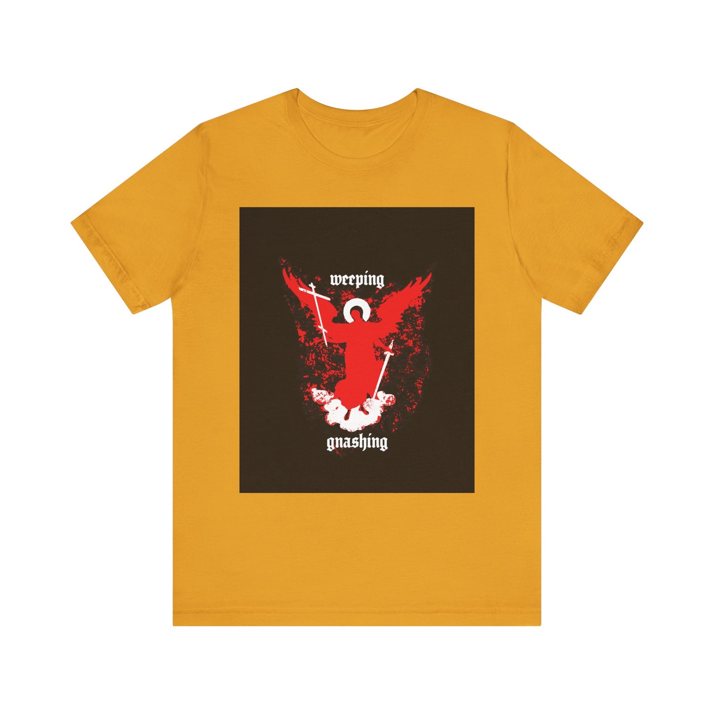 Weeping and Gnashing (Matthew 13:41) | Red Avenging Angel IconoGraphic | Orthodox Christian Lightweight Cotton Unisex Tee