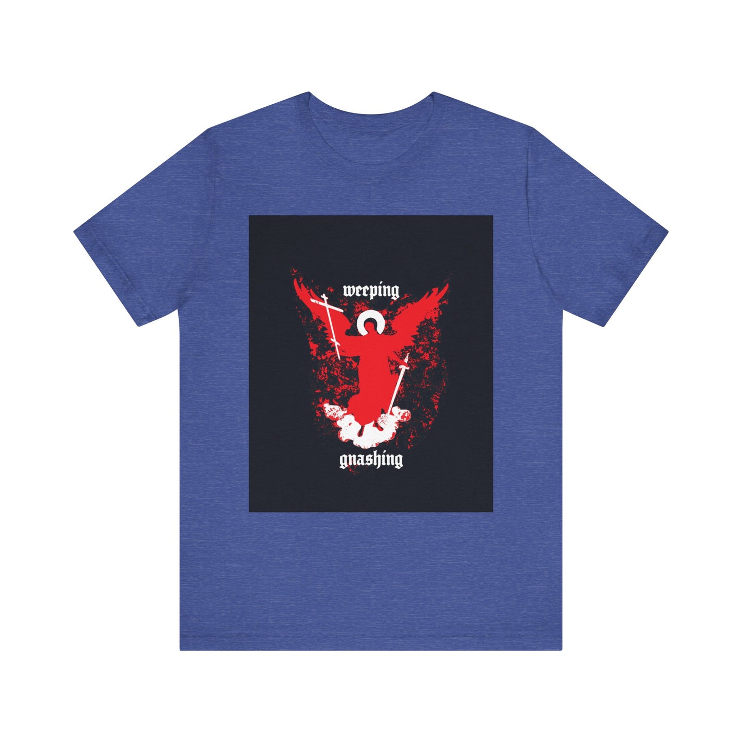 Weeping and Gnashing (Matthew 13:41) | Red Avenging Angel IconoGraphic | Orthodox Christian Lightweight Cotton Unisex Tee