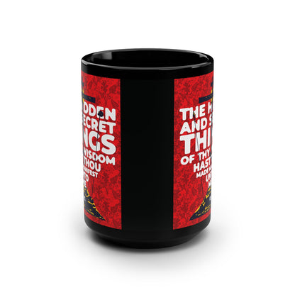The Hidden and Secret Things of Thy Wisdom (Psalm 50/51) | Golgotha Cross | Skull of Adam | Orthodox Christian 15oz Black Mug