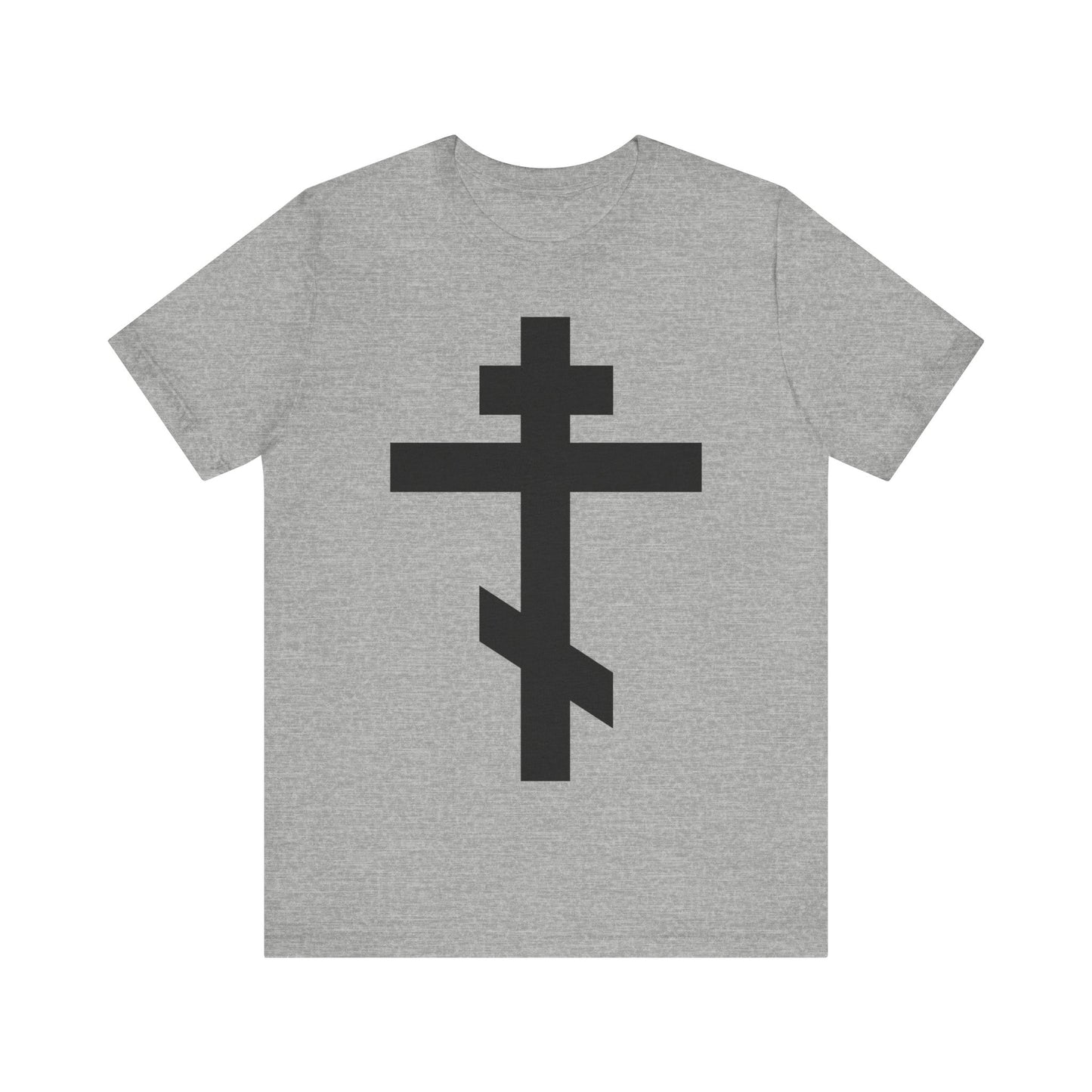 Black Orthodox Cross | May I Never Boast Except in the Cross of Our Lord Jesus Christ (Gal 6:14) | Christian Unisex Cotton Tee