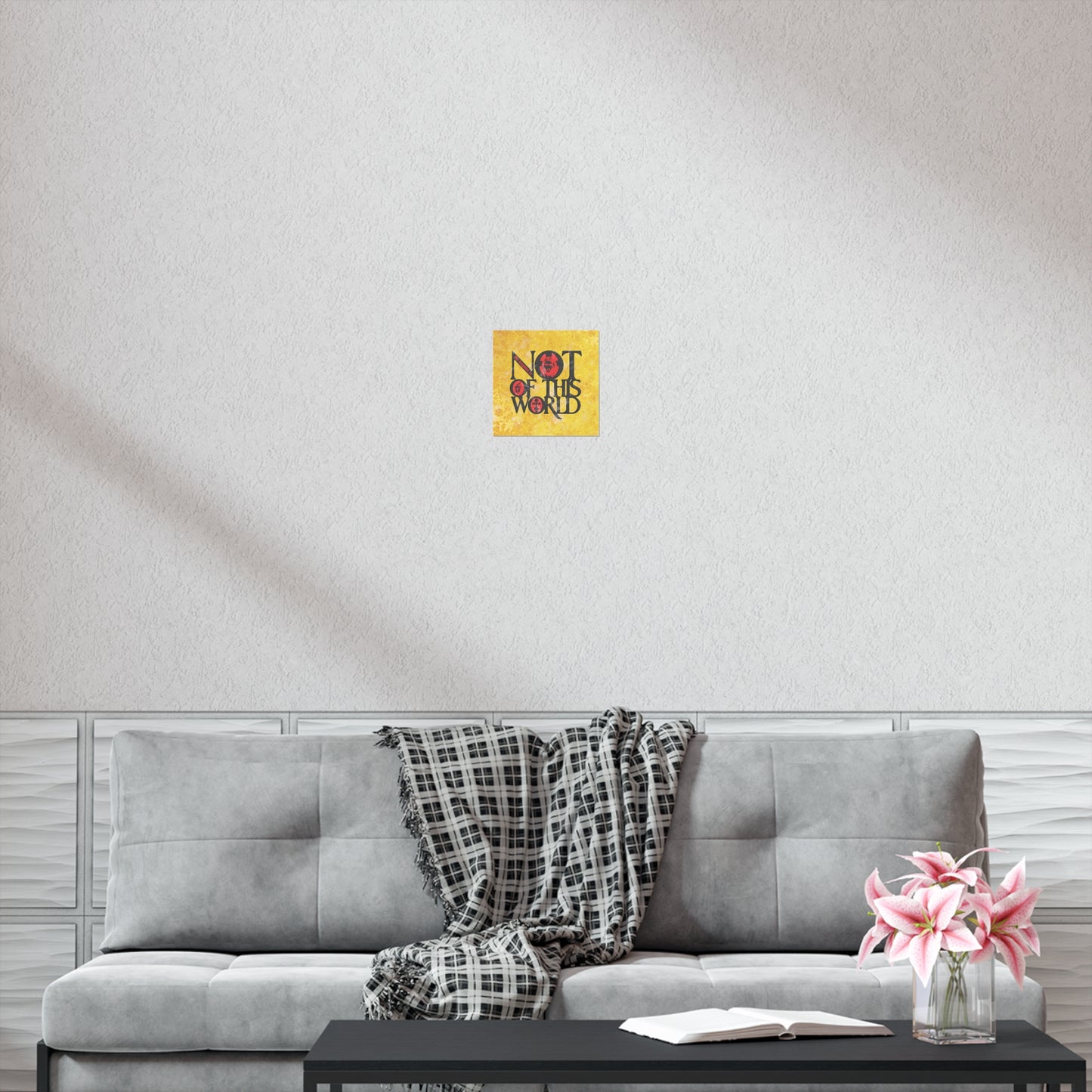 My Kingdom is Not of This World (John 18:36) | Bold Red, Yellow & Black Textured Design with Icon Motifs | Orthodox Christian Art Poster