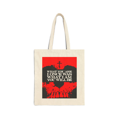 What You Are, I Once Was. What I Am, You Will Be | Memento Mori | Red Skull Remembrance of Death | Orthodox Christian Tote Bag