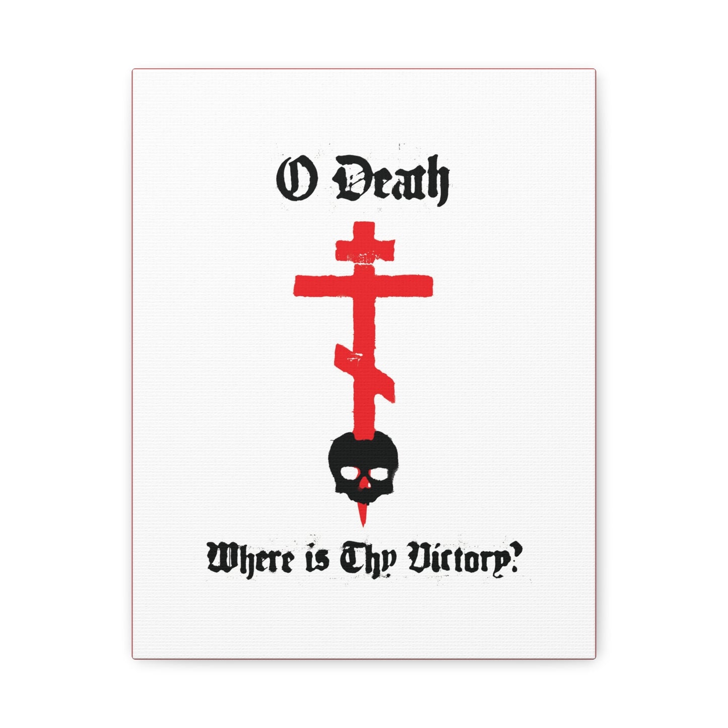 O Death Where is Thy Victory? 1 Cor 15:55 | Cross Stabbing Skull | Spraypaint Aesthetic | Orthodox Christian Canvas Art