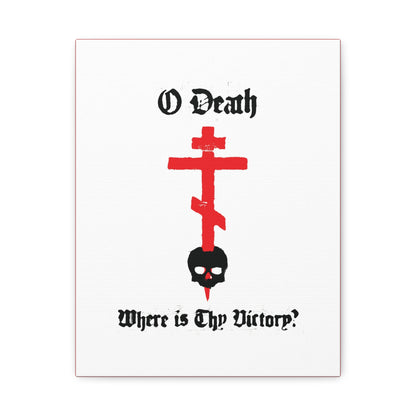 O Death Where is Thy Victory? 1 Cor 15:55 | Cross Stabbing Skull | Spraypaint Aesthetic | Orthodox Christian Canvas Art