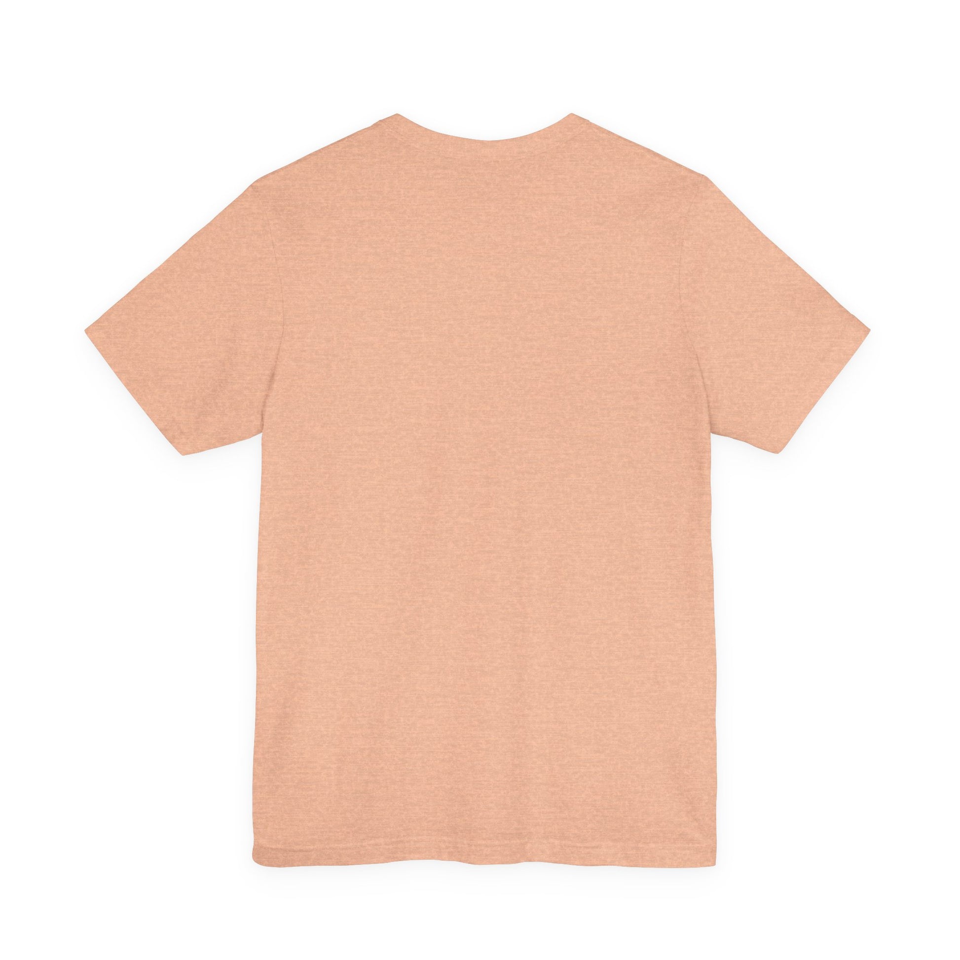 Those Who Mourn Over Their Sins | St George Slaying Dragon IconoGraphic | St John Climacus | Orthodox Christian Lightweight Cotton Unisex Tee shown from the back in plain light peach on a white background, inspired by St John Climacus’ meditations on mourning in accordance with God and the gentle sadness of soul.