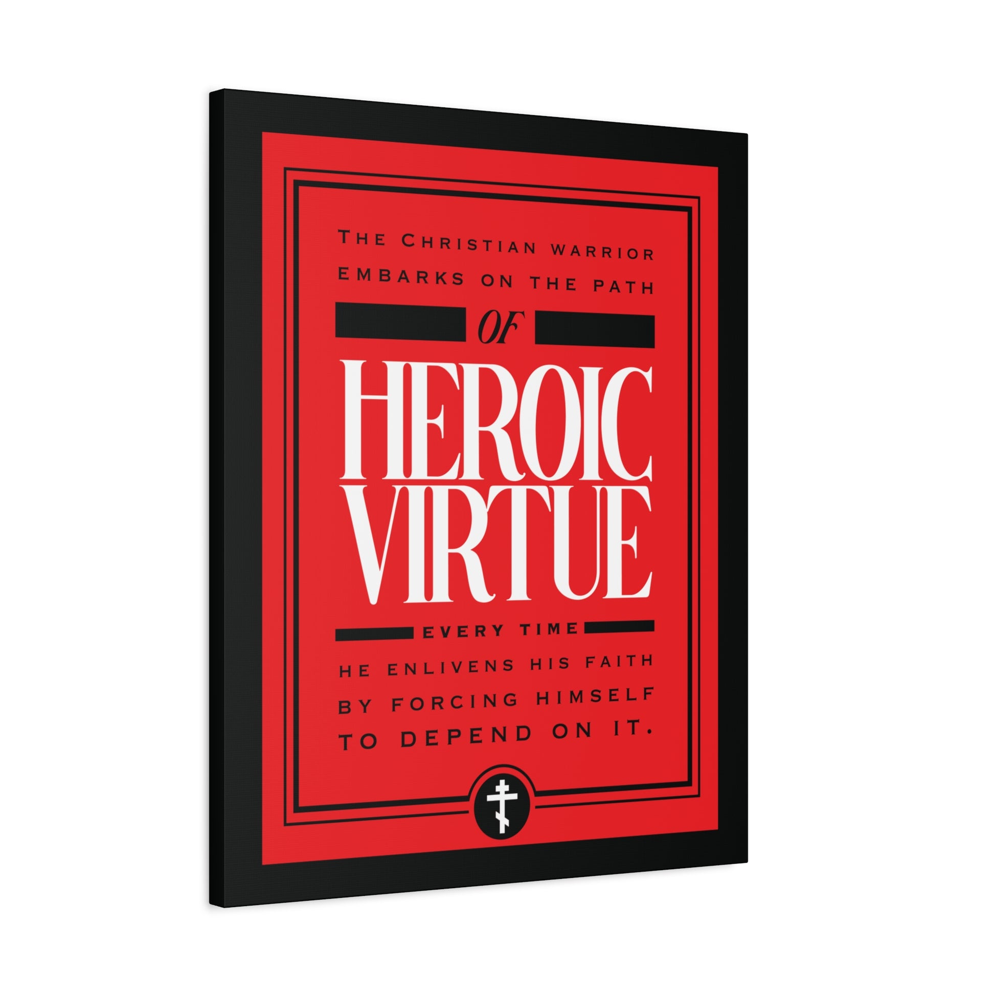 The "Christian Warrior | Path of Heroic Virtue" wall art features a devotional quote from Phil 4:13, perfect for inspiring faith and reminding every believer of their strength through Christ.