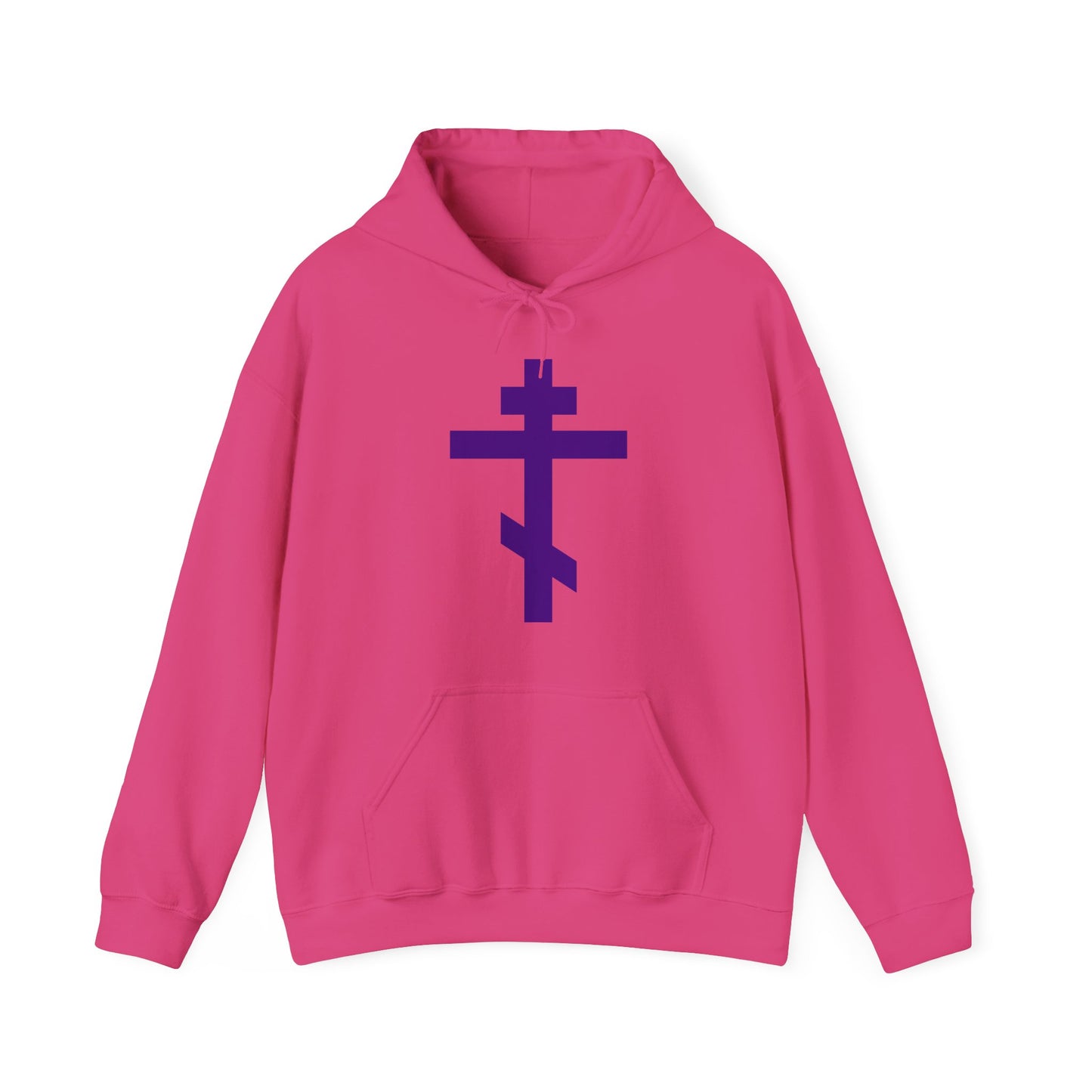 Purple Orthodox Tribar Cross | Preserve Thy People By Thy Cross, O Lord | Christ is King | Christian Streetwear Hoodie