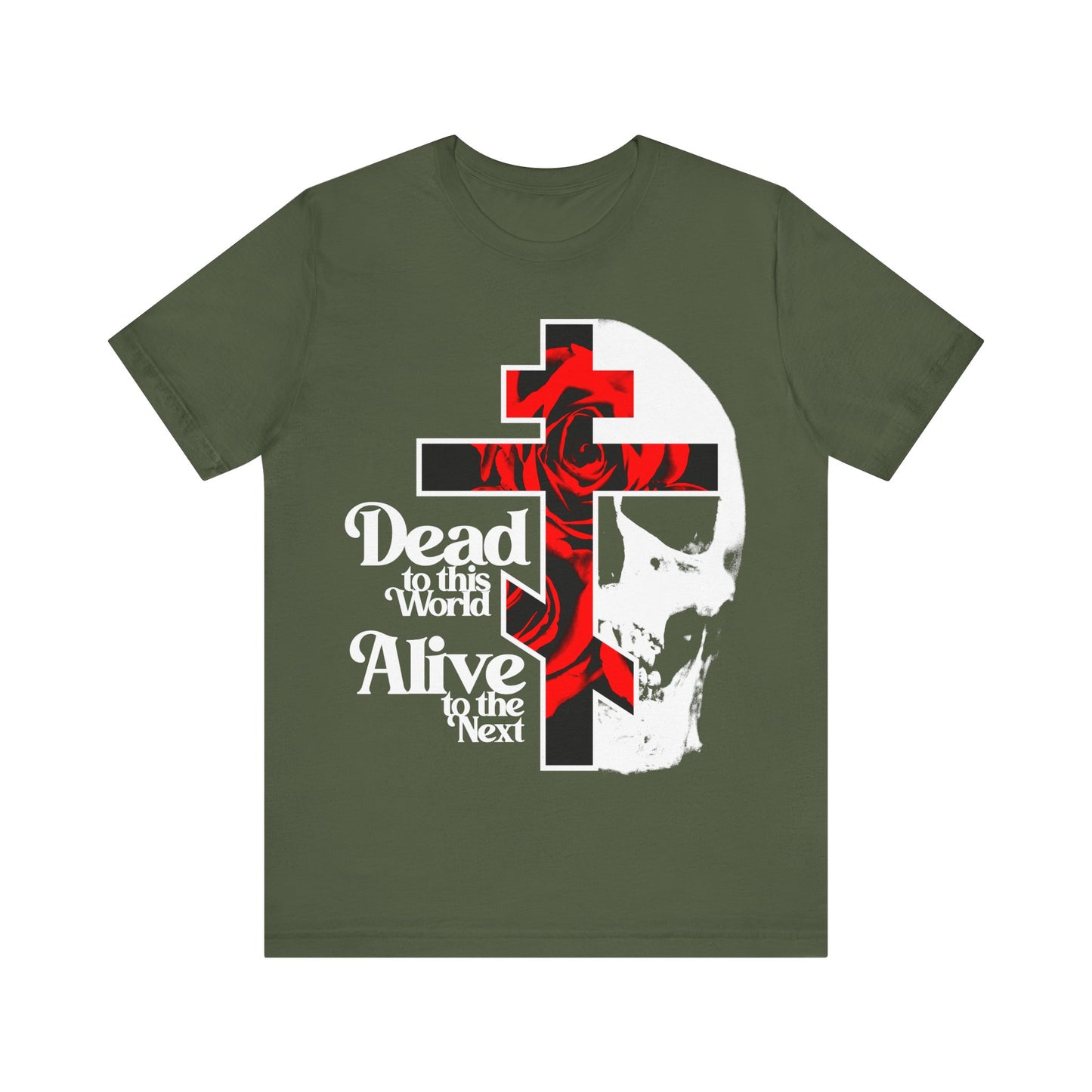 Dead to this World Alive to the Next | Goth Aesthetic Flower Cross & Skull | Bestselling Orthodox Christian T-Shirt