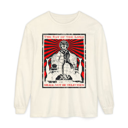 The Day of the Lord Shall Not Be Televised | Jesus Christ Enthroned Iconographic | Second Coming | Revelation | Orthodox Christian Long Sleeve Shirt