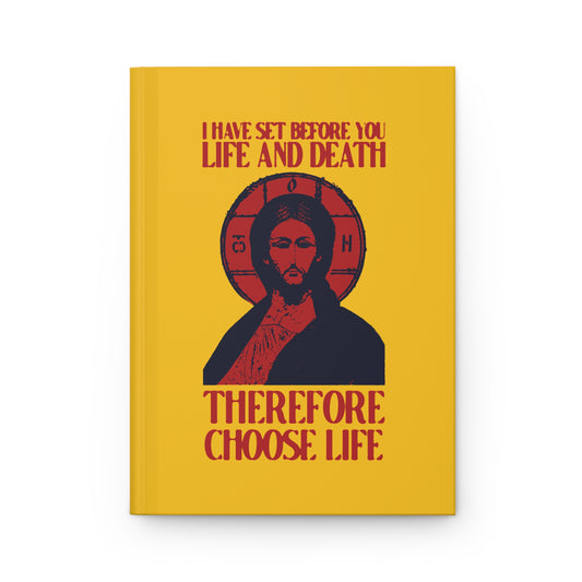 I Have Set Before You Life and Death (Deut. 30:11-20) Yellow Design No. 1 | Orthodox Christian Accessory | Hardcover Journal