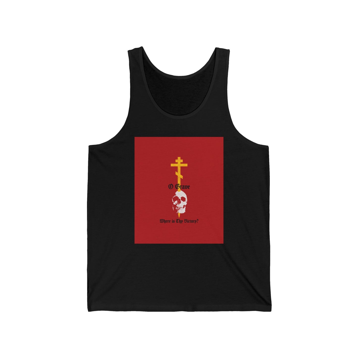 O Grave, Where Is Thy Victory? No. 1 (1 Cor 15:55) | Orthodox Christian Jersey Tank Top / Sleeveless Shirt